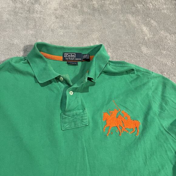 Polo Ralph Lauren Double Big Pony Polo Shirt Mens XXL 2XL Green Short Sleeve - Picture 2 of 7